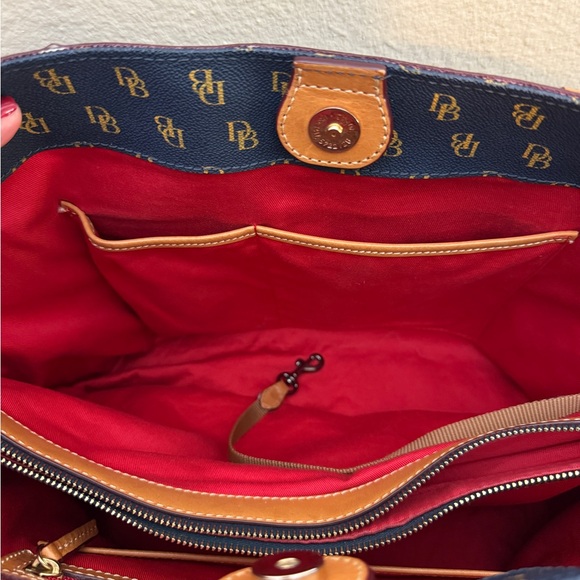 Dooney & Bourke Blue and Brown Signature Large Tote - Picture 11 of 14